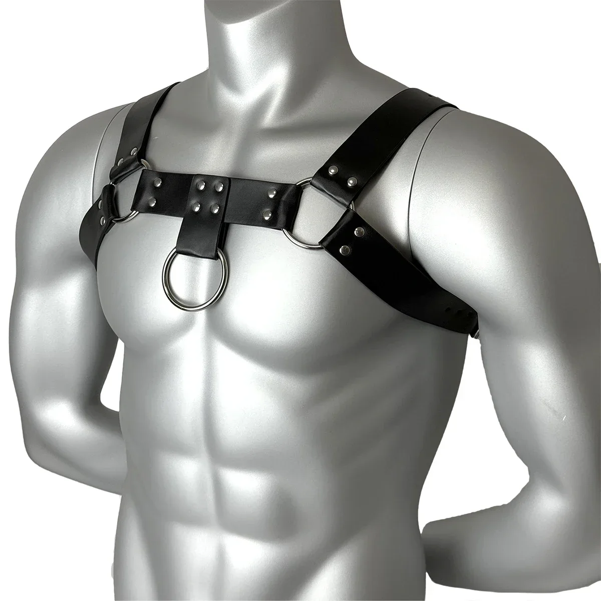 Sexy cinto de peito para homens moda bondage lingerie couro do plutônio arnês ajustável bdsm gay sexo fetiche roupas traje exótico decoração