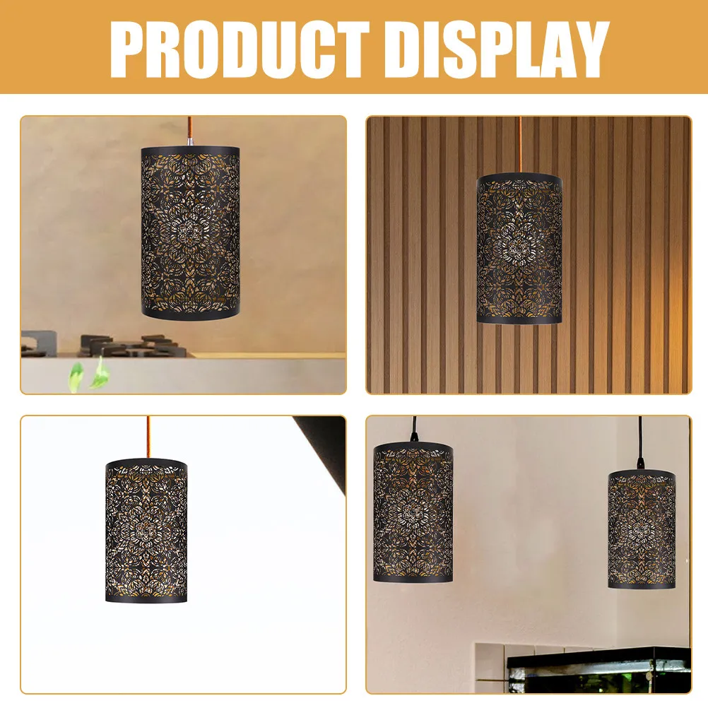 

Iron Hollow Lamp Shade Drum Style Modern Minimalist Metal Lampshade Replacement for Table Floor Lamps Decorative Lighting