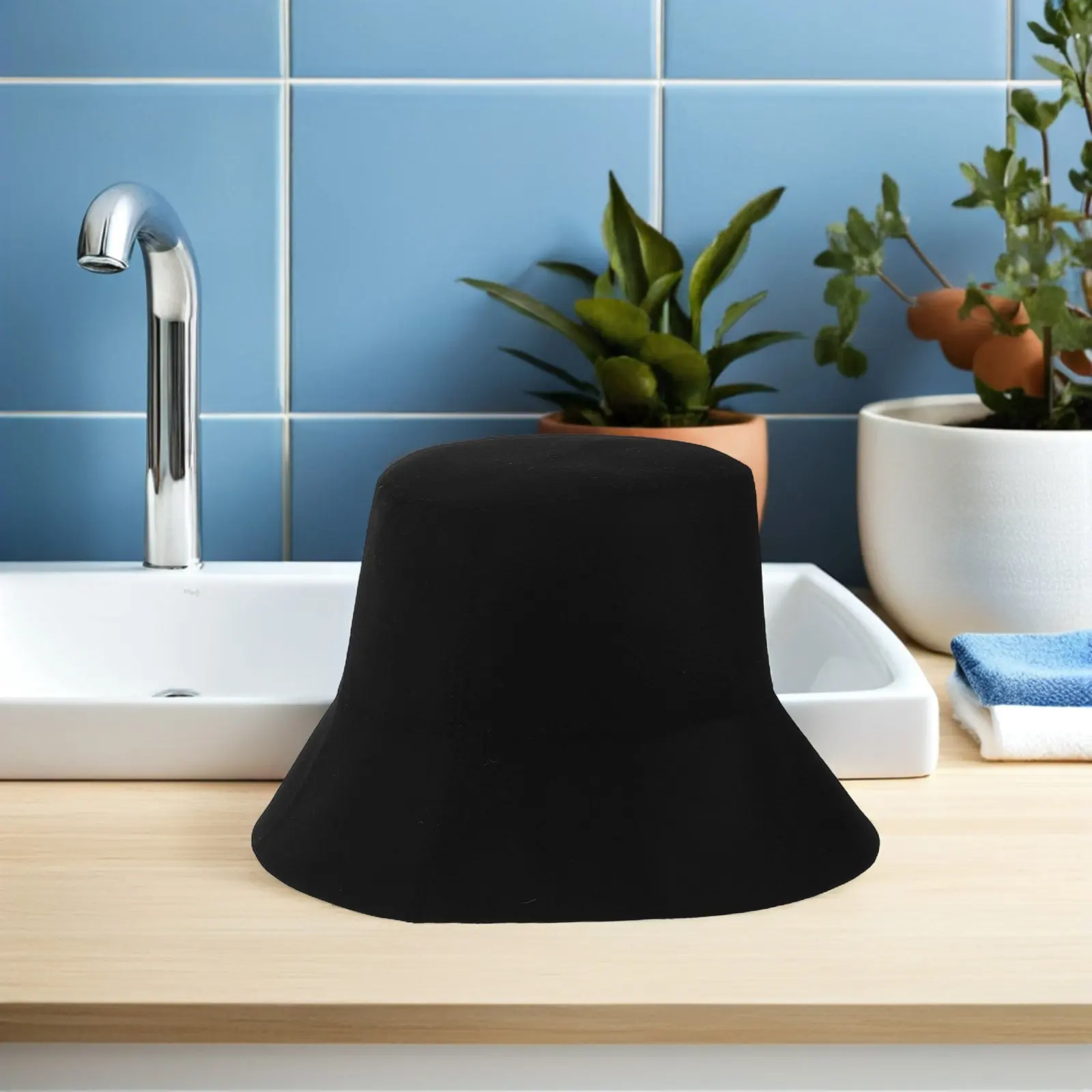 2Pcs Sauna Bath Cap Felt Water Absorbent Sauna Hat Insulated Wool Bucket Hat Spa Steam Room Accessories Water-Absorbent Cap