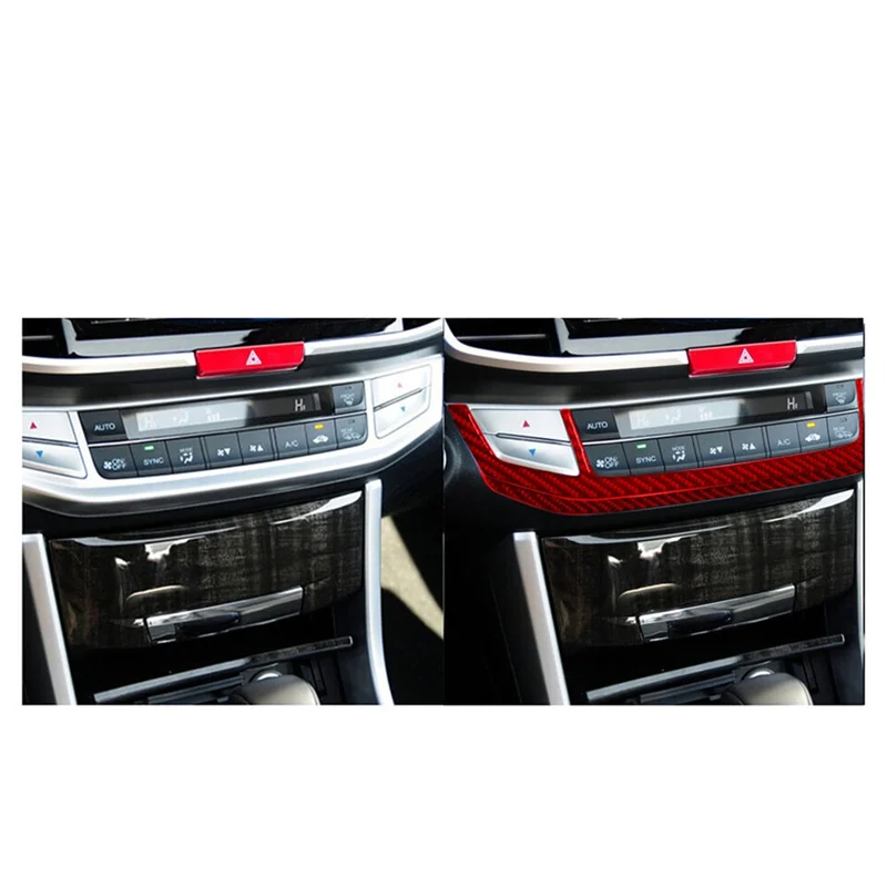 

Red Carbon Fiber AC Console Frame Cover Trim For Honda Accord 13-17 Type A