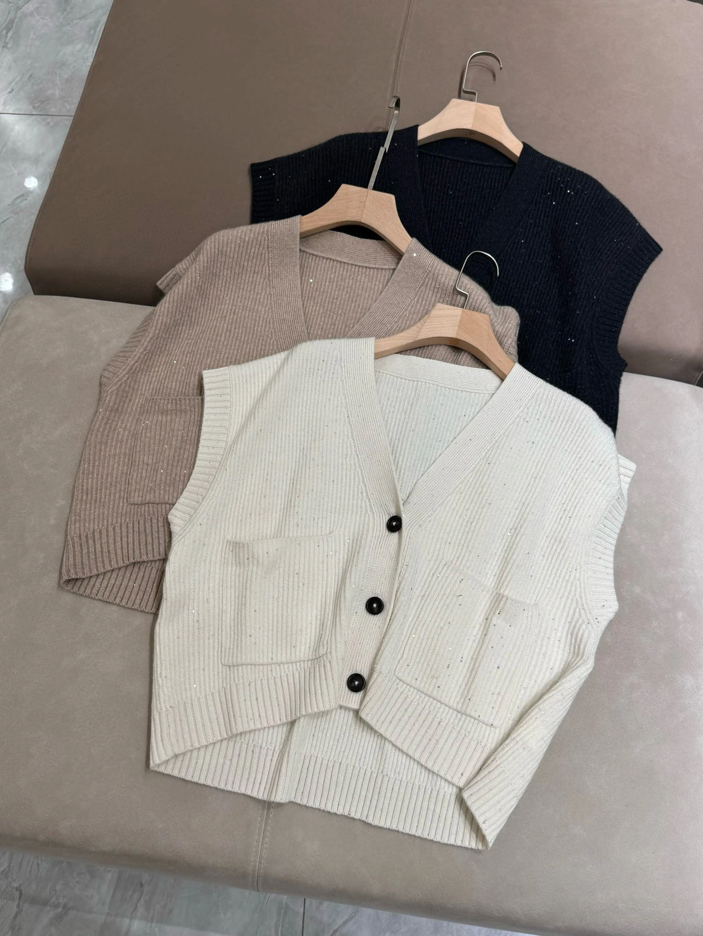 Laid-ba l Sle Cárdigan abierto para mujer Chaleco de punto V-ne Camere Ropa de abrigo holgada Top Faionable Versátil Básico