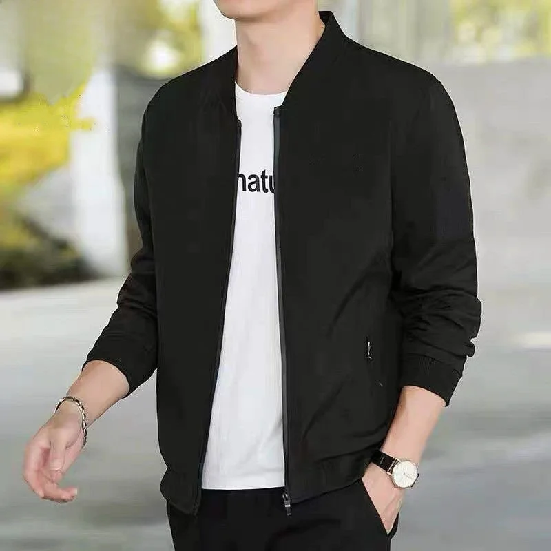 

Faionable Korean Sle Men's Baseball Jaet Quilted Polyester Fiber Warm Outerwear Spring Autumn New Arrival Slim Fit