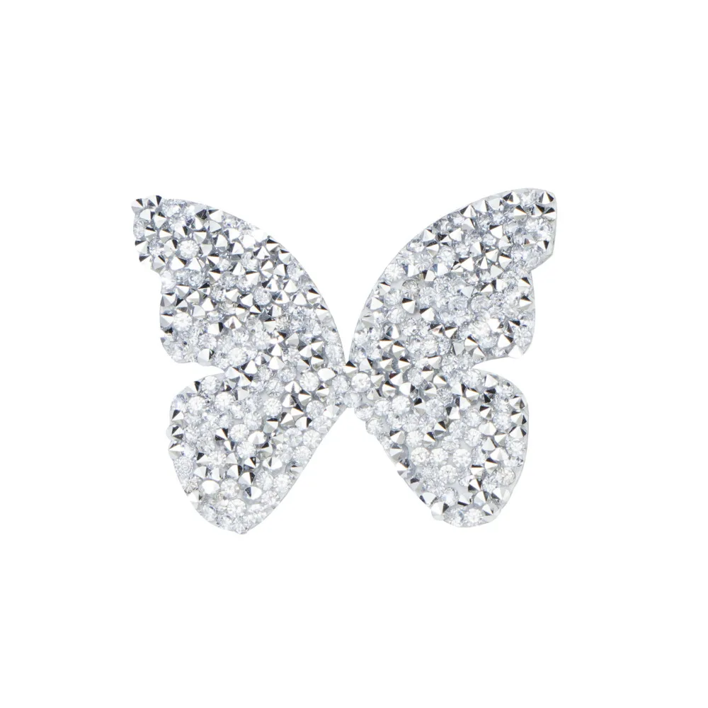 New Cartoon Shiny Bow Butterfly Iron On Crystal Sparkling Rhinestone Beads Patches Diy Appliques Back Glue Stickers For Shoes