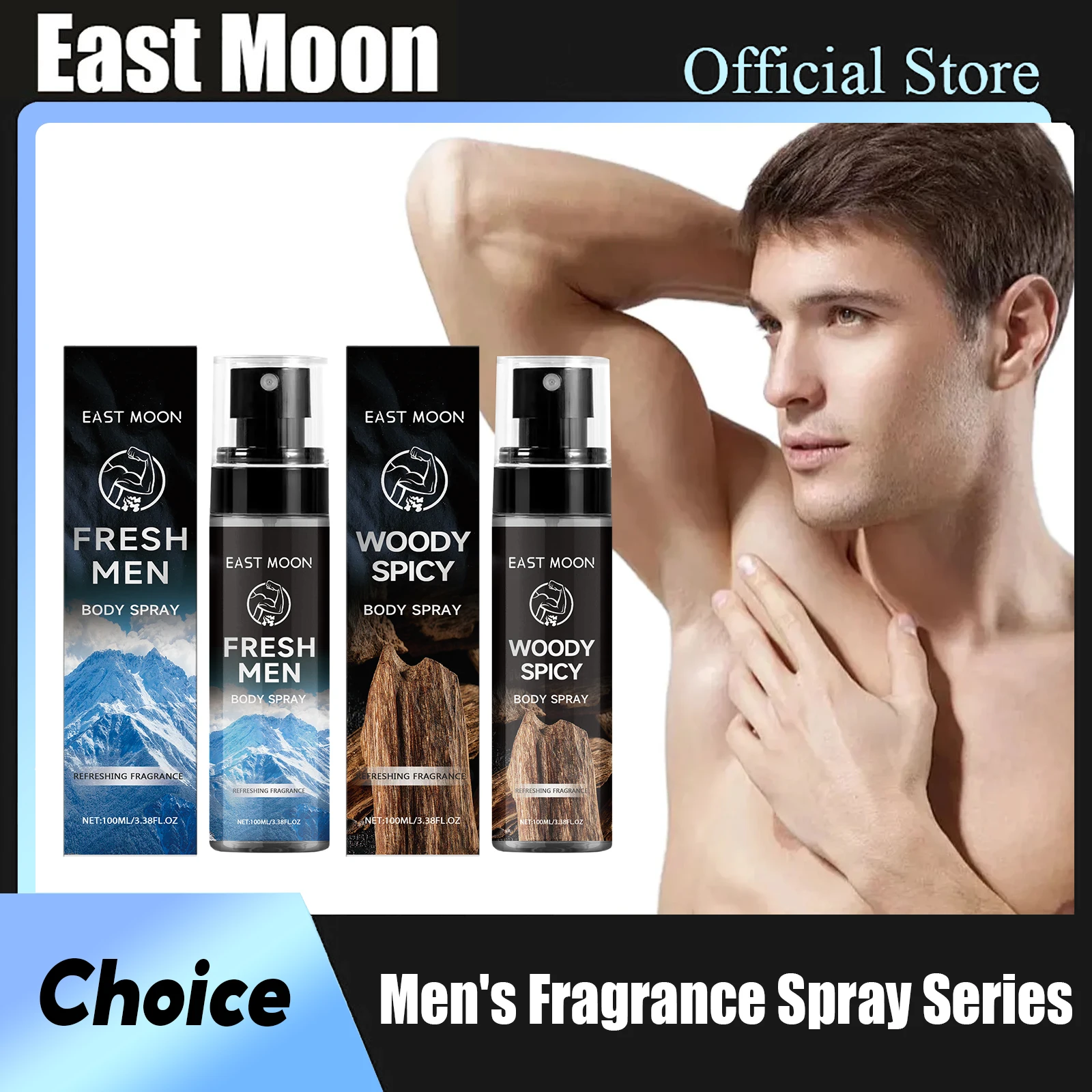 رذاذ عطر رجالي من خشب الصندل من إيست مون، رائحة منعشة تدوم طويلاً، يقلل من رائحة العرق، إزالة الإبط، رذاذ مزيل العرق للبالغين #6