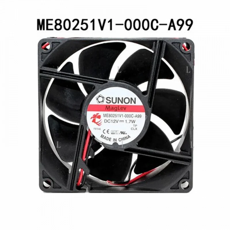 

L для SUNON ME80251V1-000C-A99 12 В постоянного тока 1,7 Вт 80*80*25 мм прочный бесшумный вентилятор охлаждения корпуса