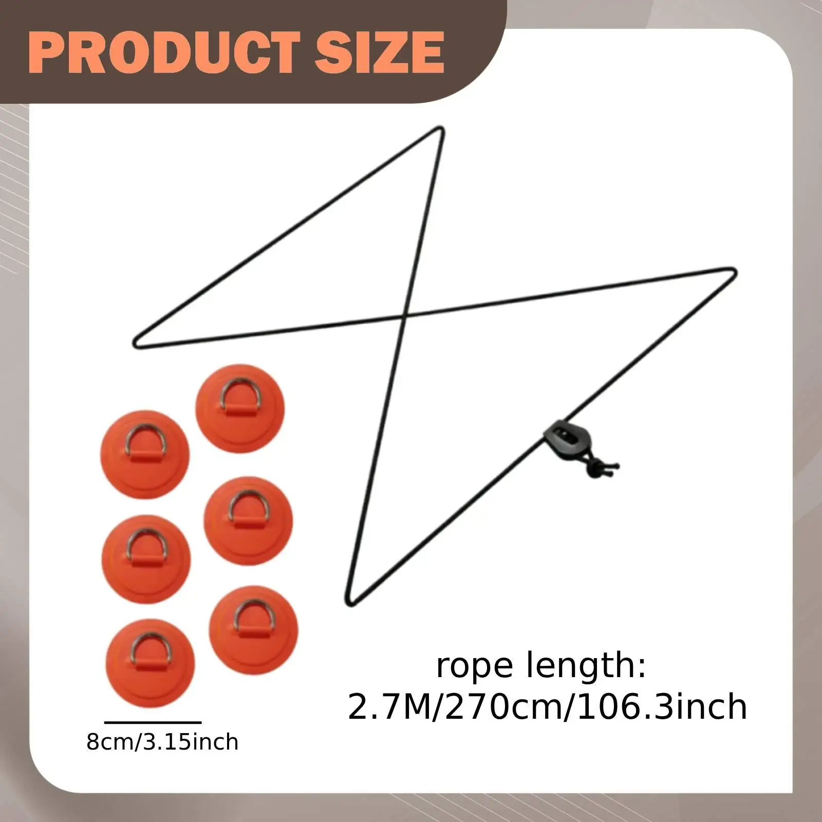 Bungee Cord Rope Hardware Thickened Versatile Premium 2. Length with D Ring Kit for Inflatable Boat Deck Kayak