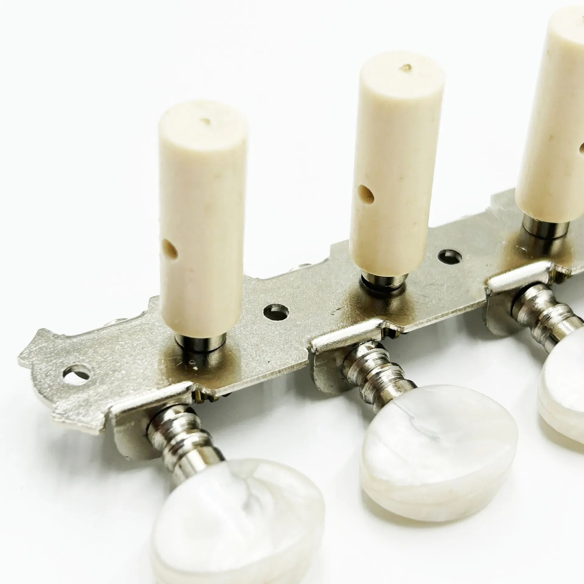 A Set of 6-Unit 12-String Guitar Tuners Small Round Head Plastic Post Tuning Pegs Machine Heads Silver