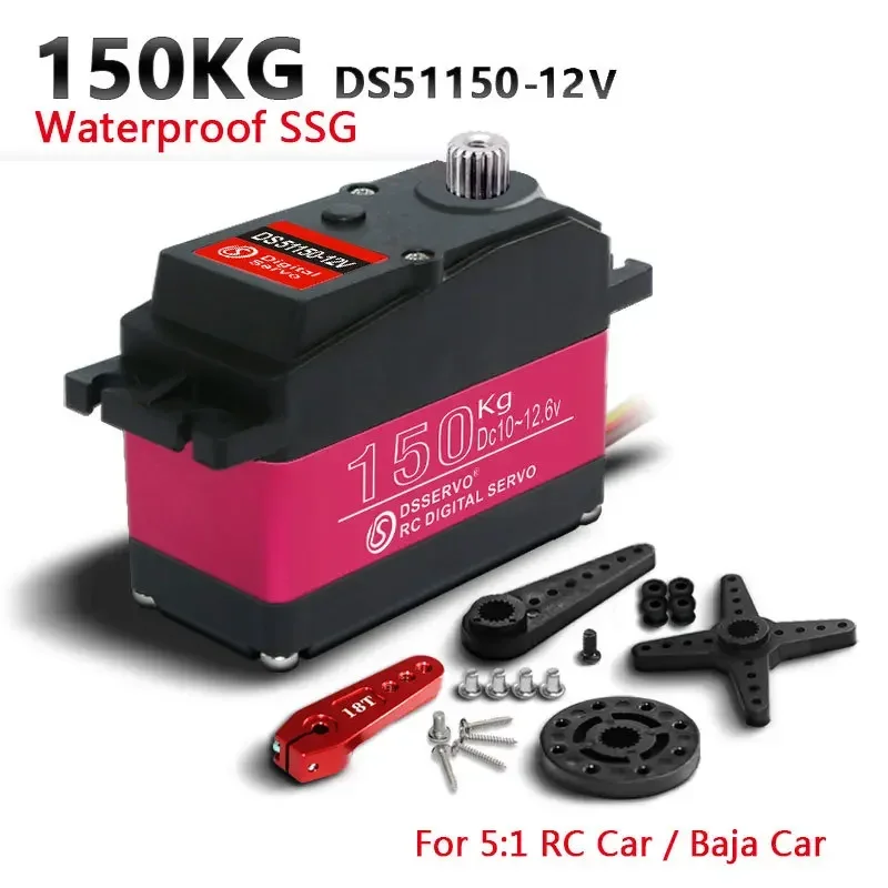 150kg DS51150 Digital Metal Robot Servo 180/270 gradi impermeabile IP66 18T braccio per Redcat HPI Baja 5B SS compatibile SAVOX-0236