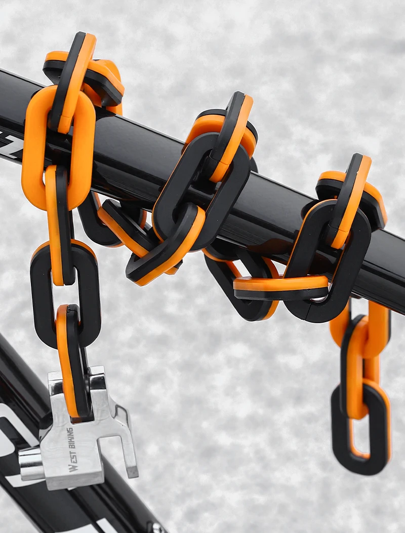 WEST BIKING Bicycle Lock MTB Road Bike Heavy Duty Safety Anti-Theft Chain Lock for Motorcycle Lengthen Thicken Chain Anti-Rust