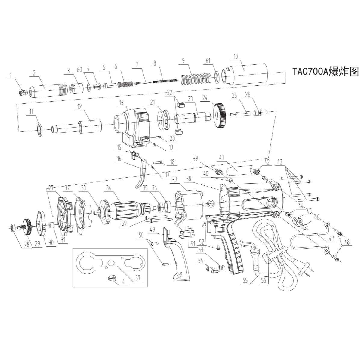 Spare Part Wearable Parts for TAC700, TAC700A, SK1008 electric riveter