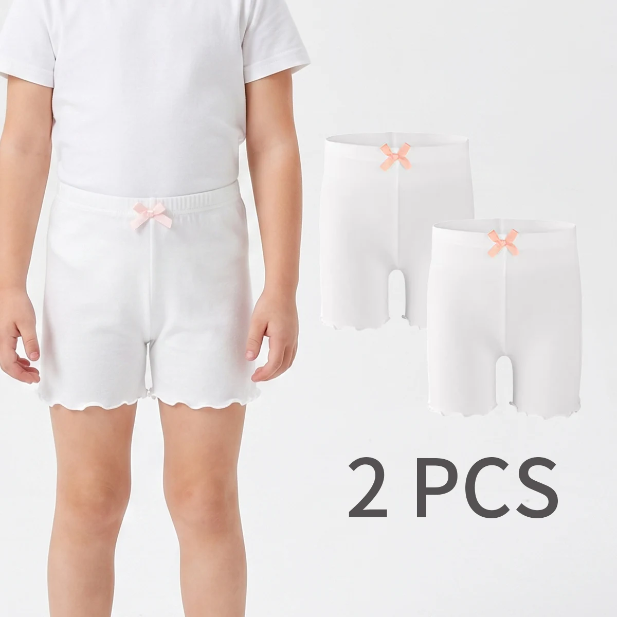 2 PCS Kids Tights Simple Solid Color Leggings Girls' Safety Shorts , Lightweight and Comfortable, Suitable for Kids and Babies'