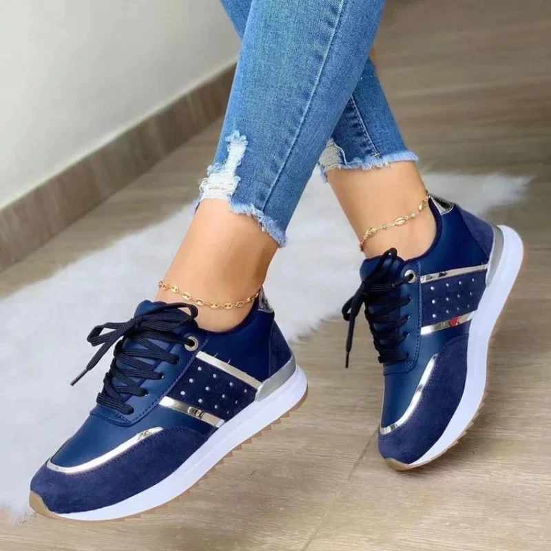 Women\'s Shoes Fashion Womens Sneakers Comfortable Platform Casual Shoes Breathable Vulcanized Shoes Lace Up Zapatillas De Mujer