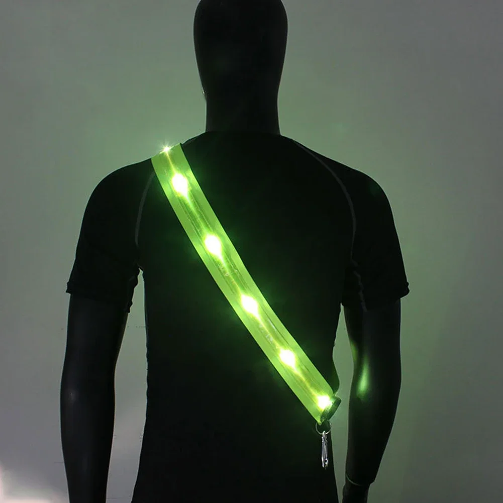 Correas reflectantes, correas de hombro iluminadas recargables para hombres y mujeres, seguridad nocturna, senderismo al aire libre, trotar, equipo ligero para caminar