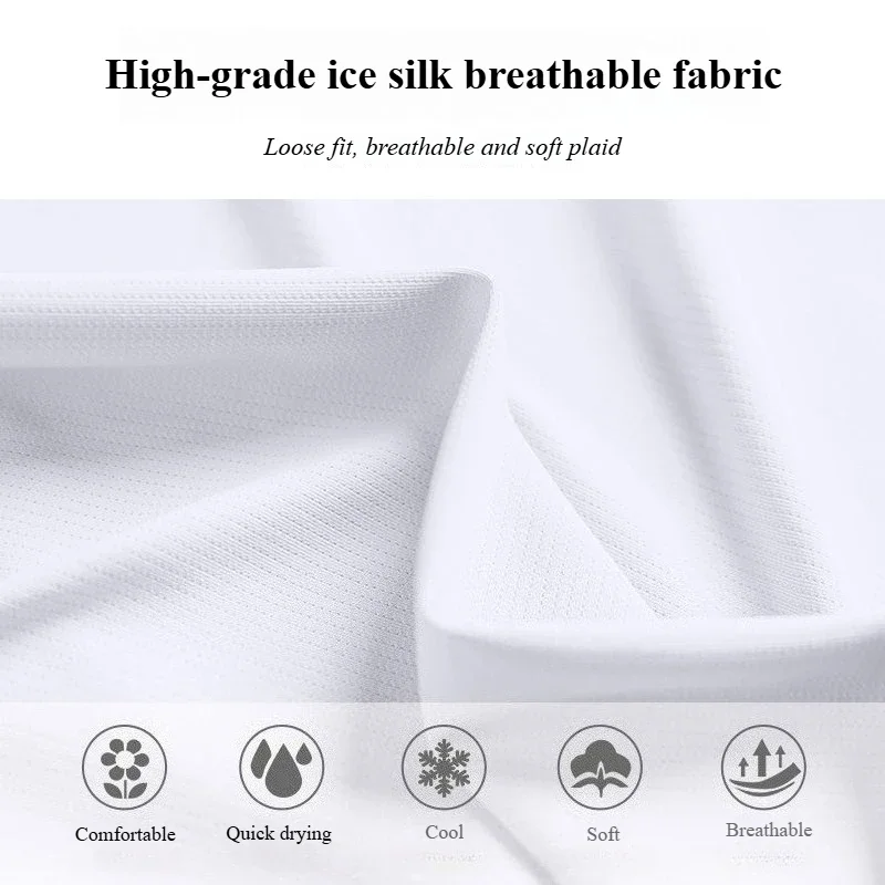 New Summer Fitness Men's Sleeveless Running Sport Suit Training Undershirt Quick-drying Professional Sportswear Suit Ice Silk