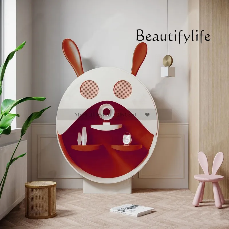 

Italian minimalist creative children's bookcase decorative shelf paradise display stand rabbit personality display cabinet