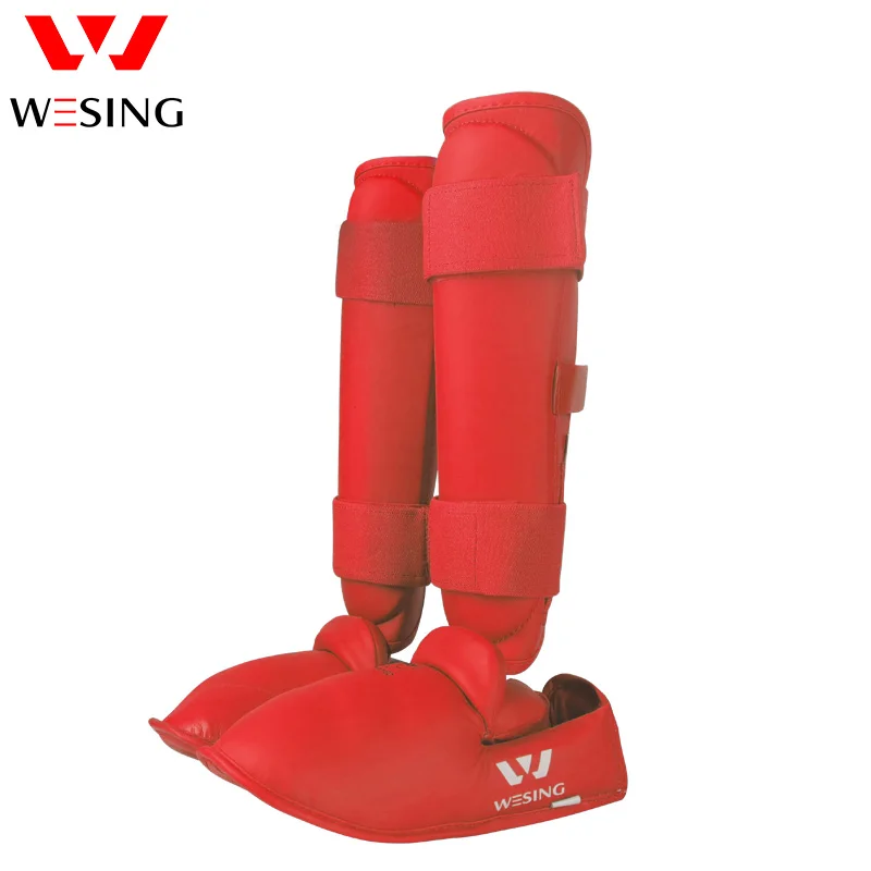 Wesing karate shin and instep guards Adult WKF karate training Equipment