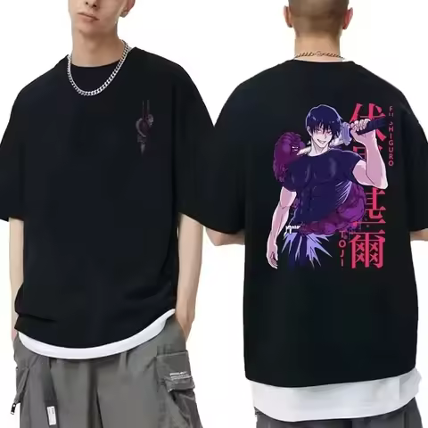 Japanese Anime Jujutsu Kaisen Fushiguro Toji Graphic T-shirt Men Women Fashion Oversized T Shirts Male Manga Fashion Cotton Top