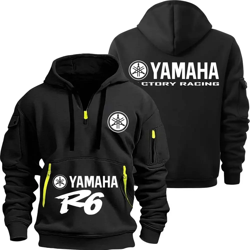 

Yamaha R1 & R6 Motorcycle Racing Team Men's Half Zipper Hoodie Spring Male Pullover Sweatshirt New Sports Clothing for Men