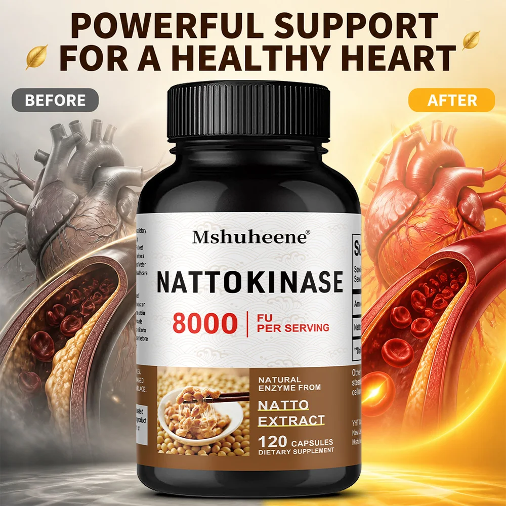 

Nattokinase Capsules 400mg, Natural Enzyme Supplement for Daily Cardiovascular, Vascular & Immune Wellness for Men and Women