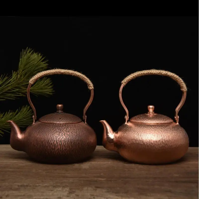 Copper kettles family retro copper kettles handmade pure copper teapot copper kettles extra-thick open fire kettles