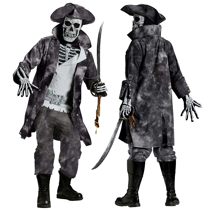 

Boy Pirate Horror Halloween Fancy Dress Up Zombie Pirate Costume for Men