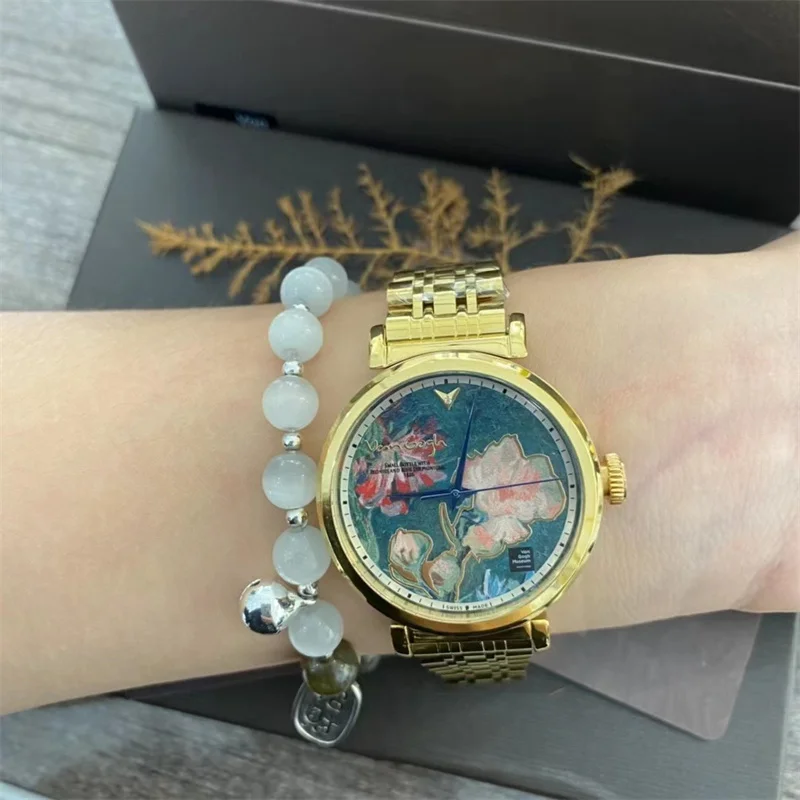 Van Gogh Orologio da donna Luxury Business Argento Acciaio inossidabile Orologio da donna al quarzo moda Orologio da donna all'aperto Orologio da polso