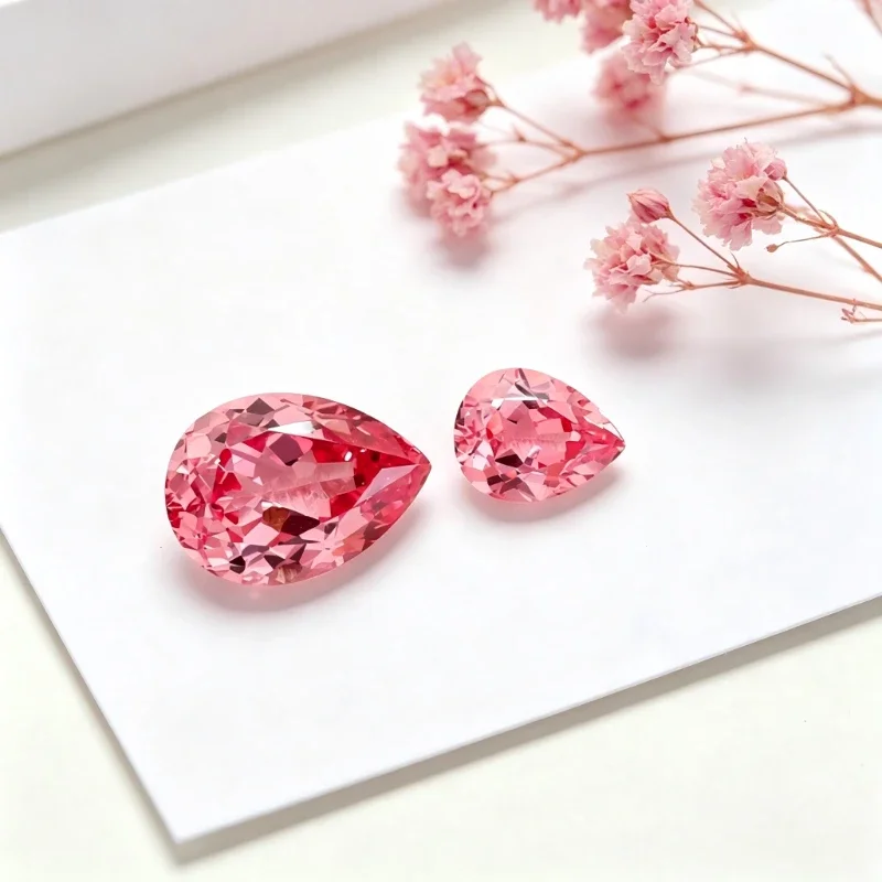 Лабораторный изолированный гранат Padparadscha красного цвета, грушевидной формы, с сертификатом