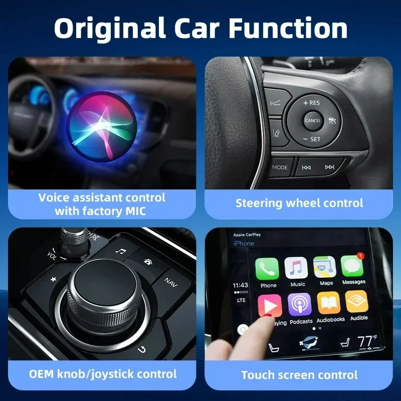 2in1 محول CarPlay السلكي إلى اللاسلكي وAndroid Auto Wireless Adapter Plug & Play WiFi Bluetooth Connect لسيارات Carplay السلكية