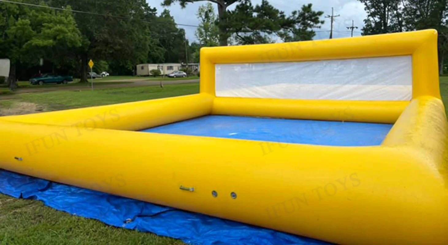 Large Pool Inflatable Volleyball Field / Inflatable Water Volleyball Court / Inflatable Tennis Court For Sport Games