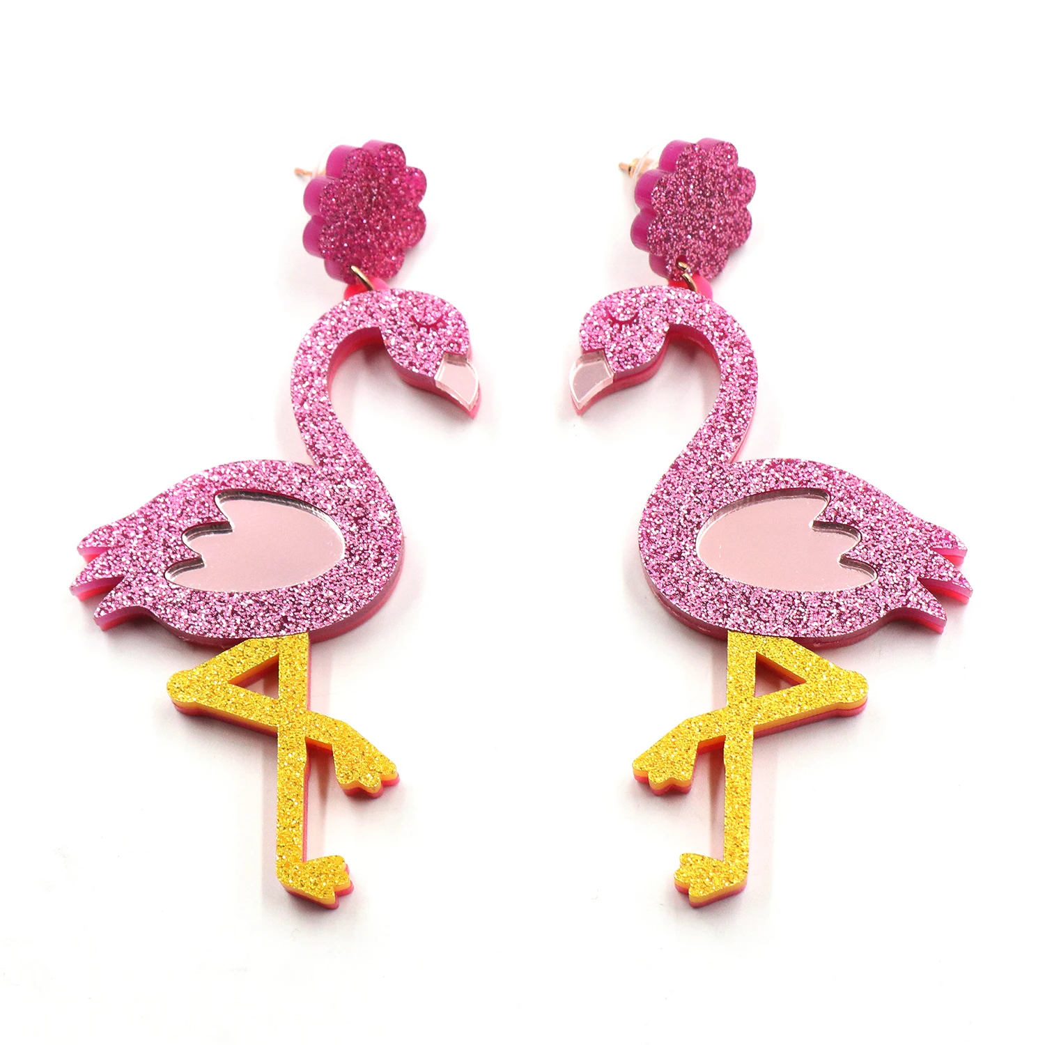 Acrylic Flamingo Rainbow Summer Earrings Acrylic Earrings