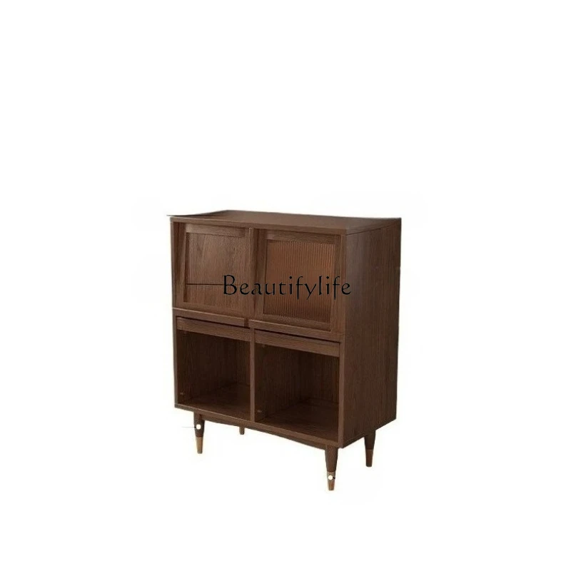 

*Solid wood dining side cabinet home small apartment kitchen integrated wall locker home