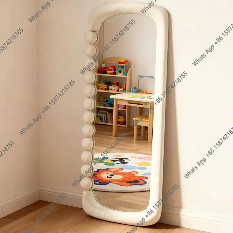 X American Full Body Mirror Creamy Style Creative Fitting Mirror Wall Hanging Special-shaped Floor Creative Decorative Art