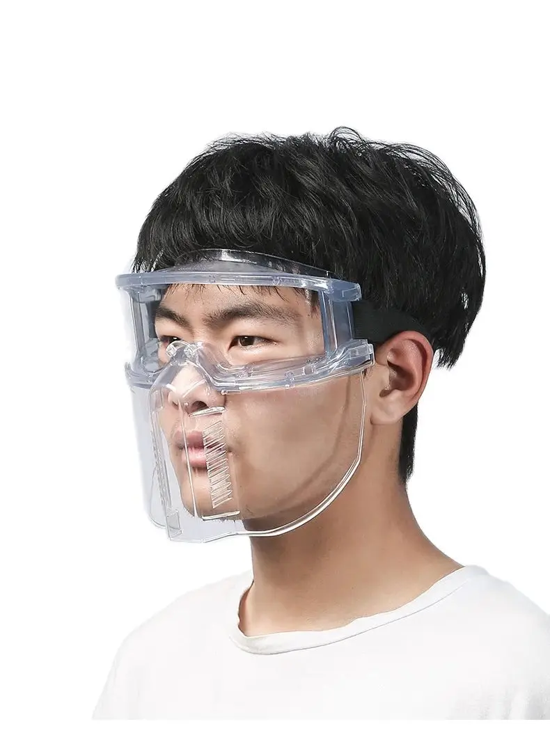 Full-face Safety Mask PC Lens Detachable Welding Polishing Dust-proof Transparent Protect Splash-proof Chemical Kitchen