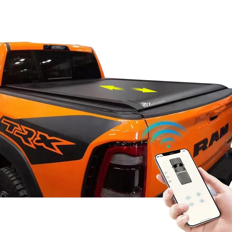 Zolionwil Waterproof Hard Retractable Aluminum Electric Roll up Tonneau Cover for 09-22 Dodge Ram 1500 2500