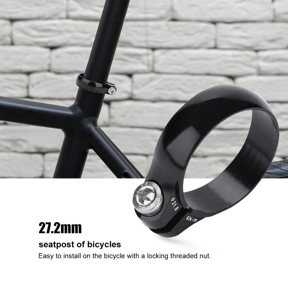 

31.8mm Diameter Bike Bolt Clamp Aluminium Alloy Super Light Seat Post Clamp Black&Red Seat Tube Clip for 27.2mm Road Seat Post