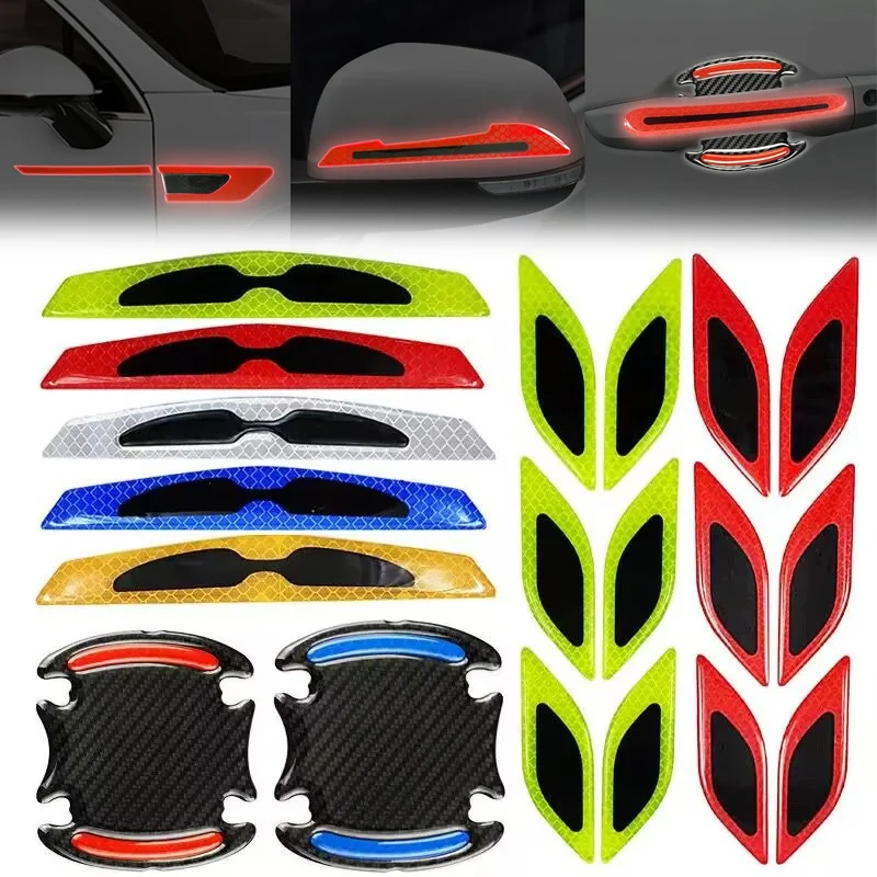 

Carbon Fiber Car Door Handle Sticker Car Safety Reflective Strip Reflective Car Sticker Set For BMW 1234567 Series G30 E93 E89