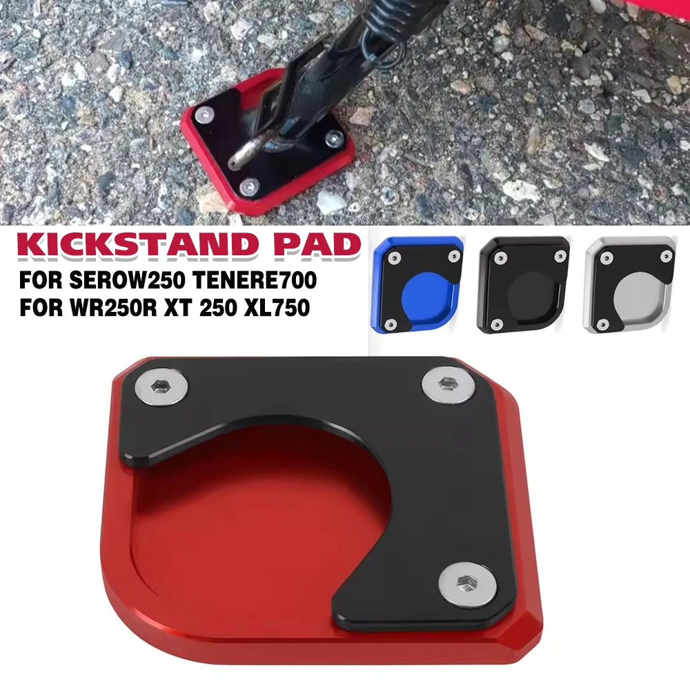 Para yamaha serow250 tenere700 tenere 700 wr250r xt 250 xl750 cnc kickstand pé suporte lateral almofada de extensão ampliar placa suporte