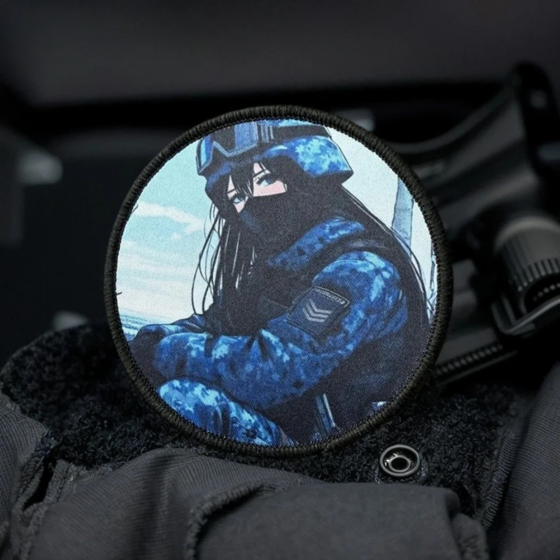 

Anime Tactical Female Soldier Morale Badge Military Tactical Patch DIY Outdoor Backpack Decorative Hook and Loop Patch