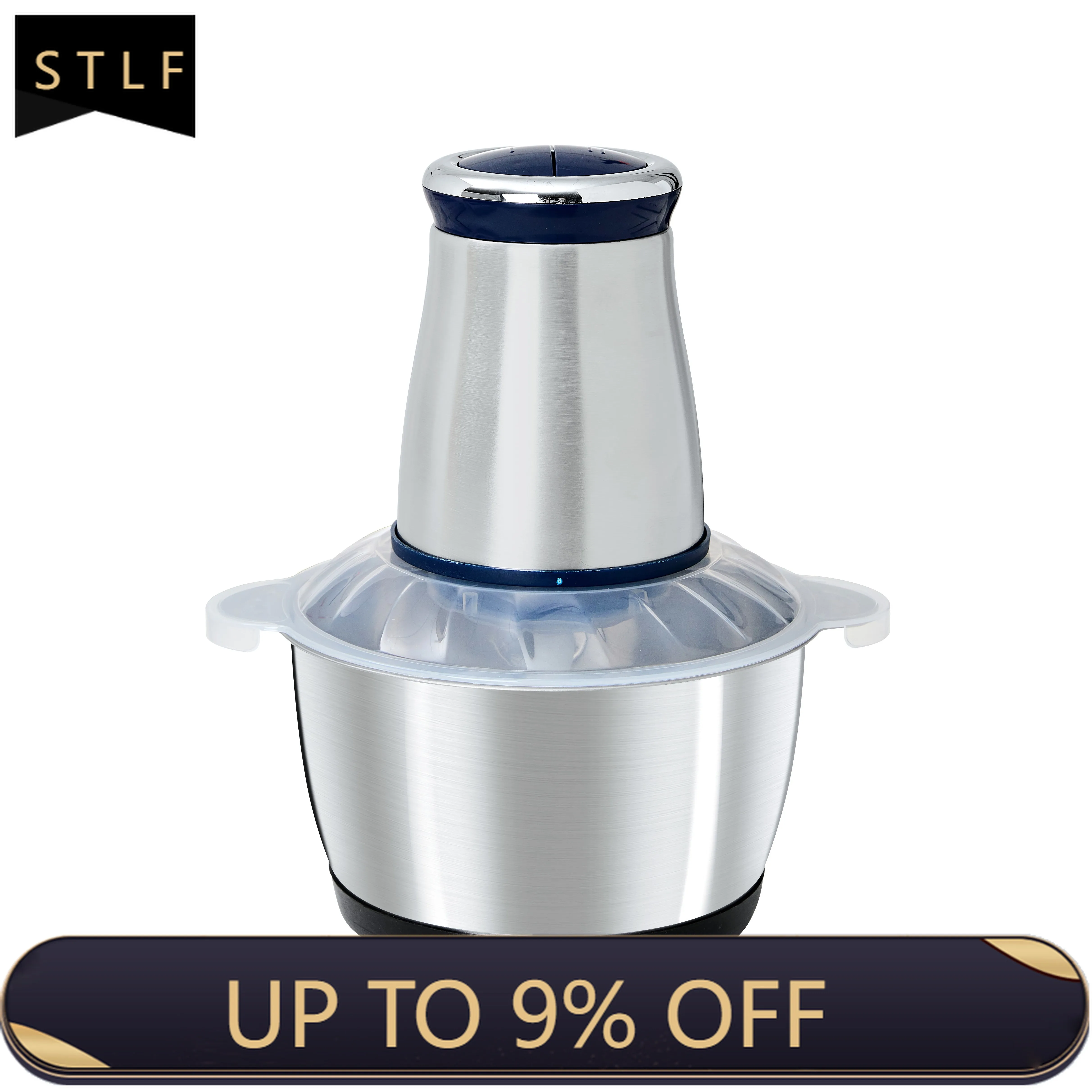 

STLF 2L Multifunctional Electric Meat Grinder & 4 Knife Chopper Automatic Food Processor for Mincing & Slicing