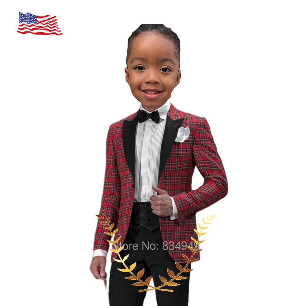 Boys' Performance Clothing Formal Wedding Tuxedo Two-piece Suit Children's Custom Clothes 2-16 Years old Suit