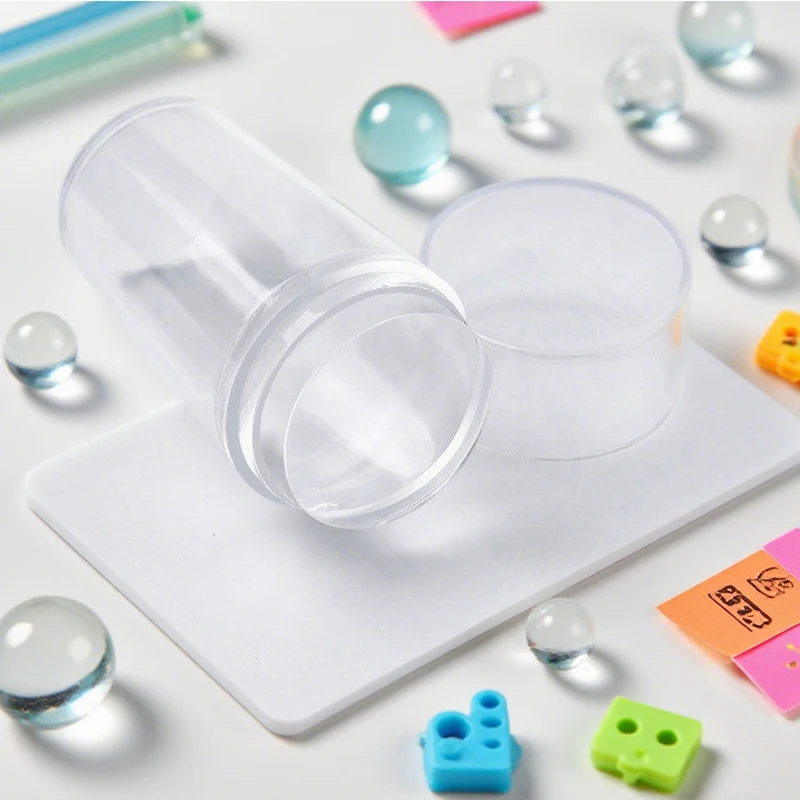 Silicone Transparent Nail Art Stamping Kit French For Manicure Plate Stamp Polish Stencil Template Seal Stamper Scraper
