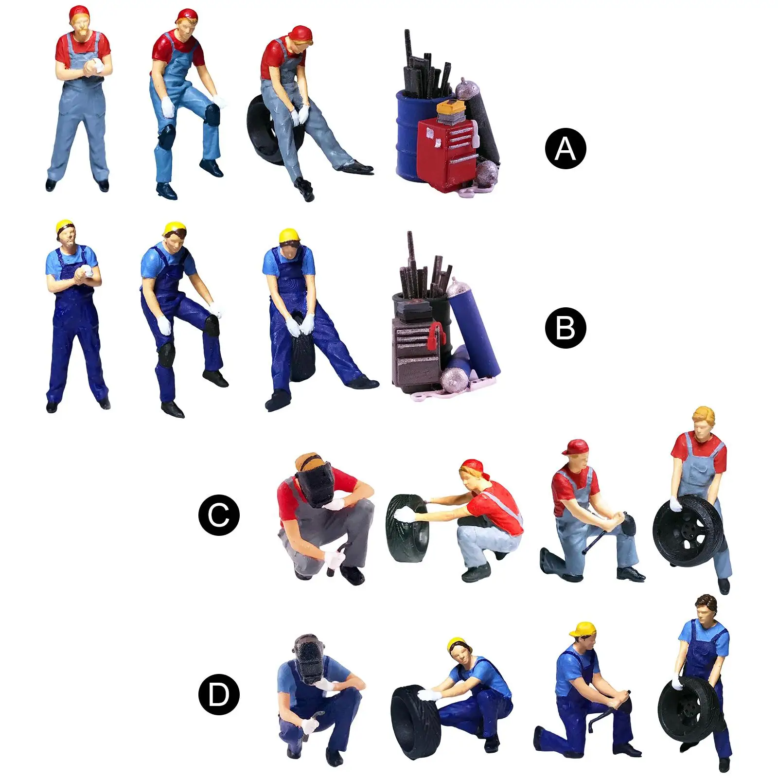 تماثيل أشخاص مصغرة لمشاهد الديوراما - قطع المناظر الطبيعية المزخرفة المصنوعة يدويًا