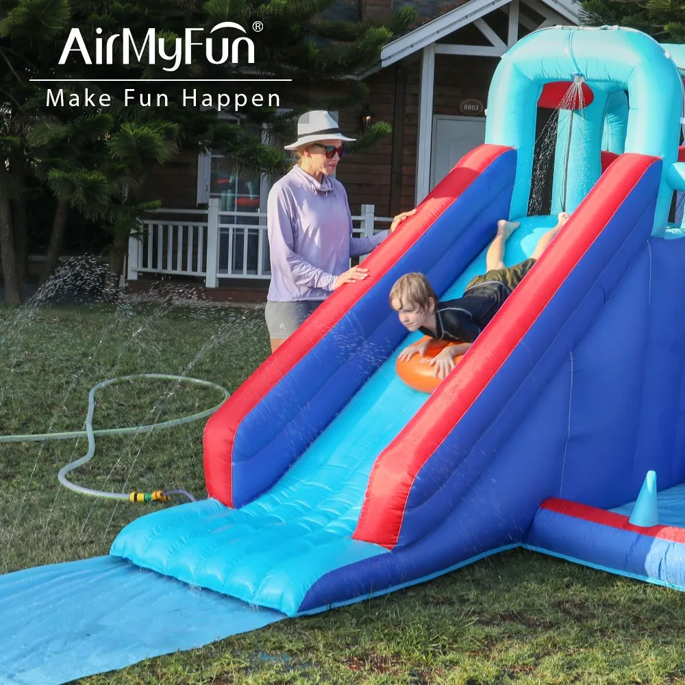 บ้านลมเด็ก ด็อกเตอร์ดอลฟิน พร้อมสไลเดอร์น้ำในตัว ปราสาทลมเด็กเล็ก สนามเด็กเล่นในร่ม ผ้า Oxford