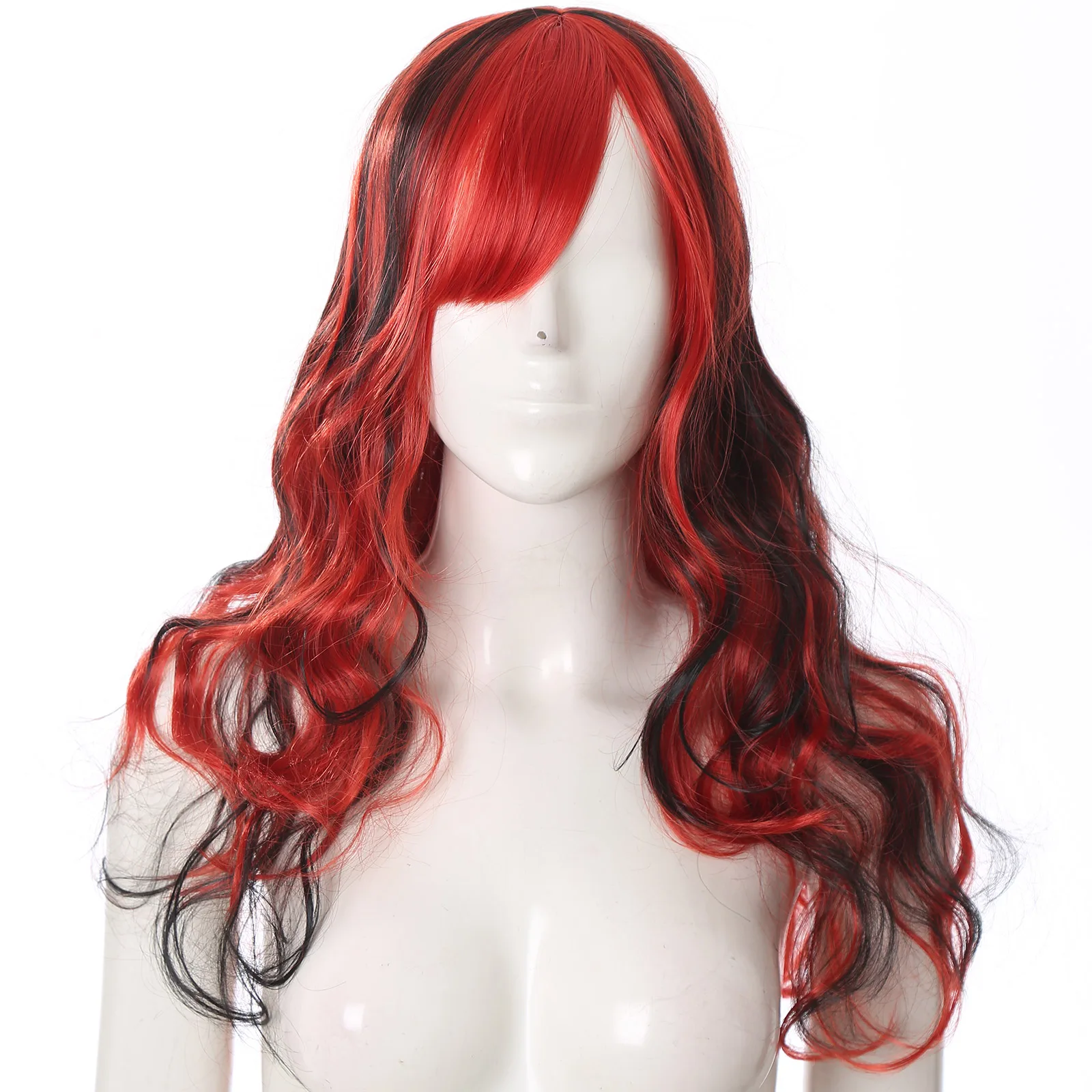 

Women's High Quality Wigs Red Blue Gradient Long Curly Hair Wig Lady Girls Daily Use Hair Styling Fashion Street Look Accessory.