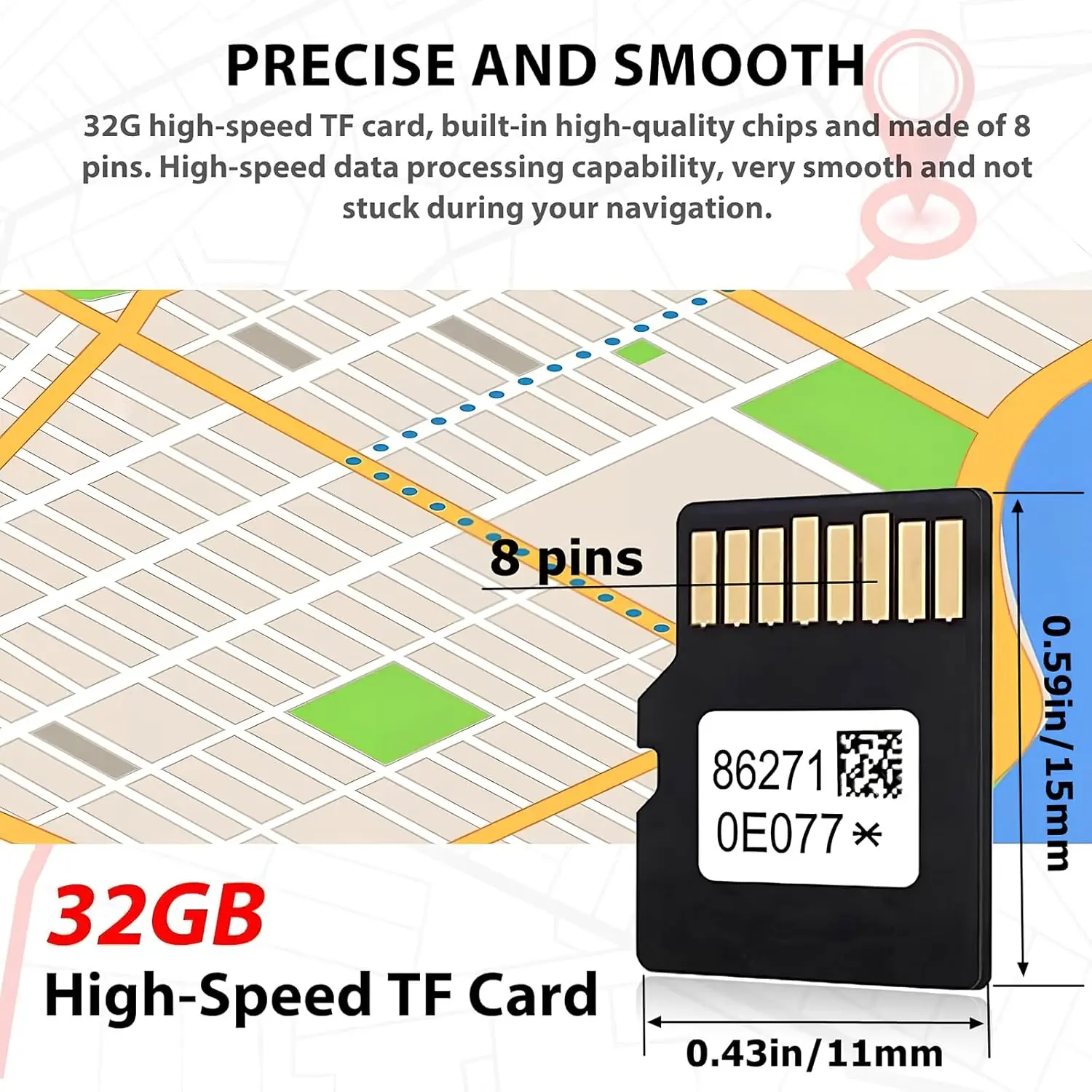Tarjeta SD de navegación 2025 86271-0E077, para Rav4 Corolla Avalon Camry Tacoma, última actualización mapa GPS USA/CAN