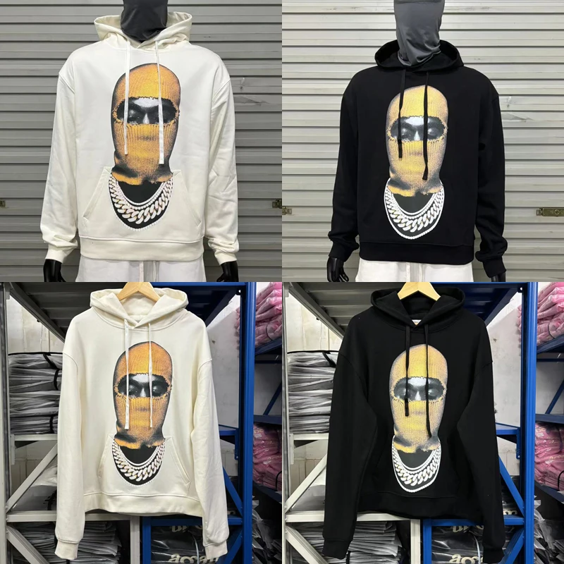 

Europe American Trend Brand Ih Nom Uh Uit Pullover Knitted Masked Portrait Print Hoody Sweatshirt Fashion IH NOM UH NIT Hoodie