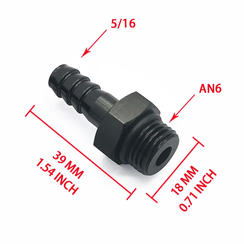 

Fuel Pressure Regulator Connector AN6 5/16 Hose Barb High Quality Aluminum Fuel Pump