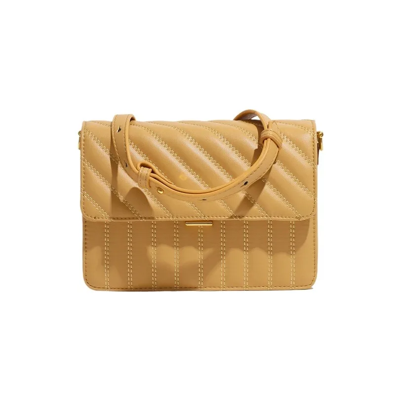 

Genuine Leather Small Square Bag Niche Design Light Luxury Style Fashionable Single Shoulder and Crossbody Bag