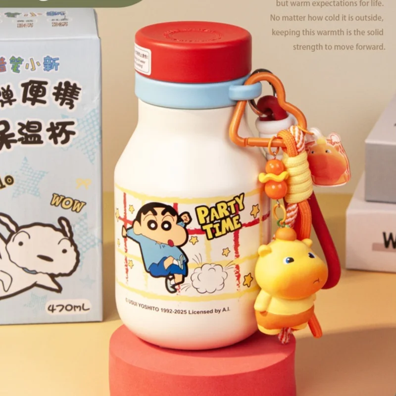 Kawaii Crayon Shin-Chan 470ml Gelas Minuman Dingin Produk Terlaris Produk Baru Kartun Kawaii Luar Ruangan Portabel Kapasitas Besar Hadiah Lucu
