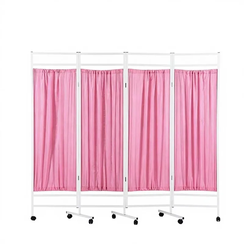 Modern 4-Fold Foldable Screen Partition for Hospitals Clinics Factory Holiday Promotion Adjustable Ward Furniture for Health